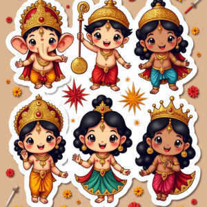 Indian Gods - Religious - Stickers Sheet v53